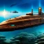 Placeholder: fullbody Drawing of 'sketch of Steampunk Submarine vehicle',intricate detail,andrea bonelli,Kilian Eng,Ohrai,evan lee,Aleksandr Sidelnikov,KyuYong Eom,three quarters frontal aerial view,toned colors,16k