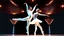 Placeholder: a recursive 3d fractal mocap graphic balerina couple in stage with disco lights