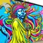 Placeholder: bright colorful graffiti CORRUPTED JUSTICE, nihilistic, eschatological corrupted sinister statue of liberty gaping maw biomechanical tentacles, by Os Gemeos and seth Globepainter