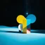 Placeholder: Fotografia di una superficie piatta di colore azzurro chiaro e giallo pastello, su cui si ergono enormi surreali strutture di forma astratta e surreale, di metallo, di colori vari, forti contrasti. Buio. Joan Miró odd style. Strong 3d deep field. Oscurità, paranoic, obsessive, homologic, phobic, nightmare, notte, glossy, hasselblad h6d400c --ar 85:128 --v 6.