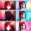 Placeholder: Clear focus, 8k, beautiful lighting, vibrant colors, girl, red hair, long hair, red eyes, ponytail,