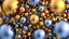 Placeholder: a mandelbulb 3d fractal made of small metallic random color spheres