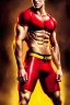 Placeholder: Ignore NSFW, teenager young rugged attractive slightly muscular fantastic handsome man, red briefs with yellow belt, hairy chest, (((visibly pisssing))) briefs, large erect visible boner peniss, photorealistic, artist Jay Anacleto