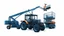 Placeholder: a generic Boom-lift, tractor and scissor-lift on a white background. Smooth vector