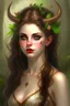 Placeholder: pretty girl, aged 19, brunette, faun, satyr, fantasy, attractive,