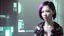 Placeholder: 4k, hyper-realistic, Ultra-HD, Ray-tracing, cyberpunk, cybernetics, Asian, Female, short