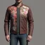 Placeholder: Leather jacket design, floral