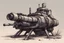 Placeholder: firethrower turret, post-apocalyptic, concept art, comic drawing style