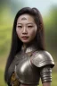 Placeholder: Thailand girl head portrait, warrior costume, village, meditation, woods, cyberpunk, 8k quality