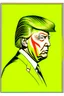 Placeholder: president donald trump in style of shepard fairy obama poster style gold colour stencil with american flag