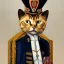 Placeholder: anthropomorphic royal cat