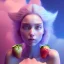 Placeholder: pixar style,realistic painting of a beautiful girl in a jar jam marmelade,volumetric blue clouds,pink sky environment and flying strawberries in background, volumetric lighting,dramatic lighting, detailed digital painting, extreme dense and fine fur, anime, ornate, colour-washed colors, elegant, small minutiae, tiny features, particulars, centered, smooth, sharp focus, renderman gofur render, 8k, uhd, detailed eyes, realistic shaded volumetric lighting,caustics,backligh