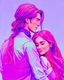 Placeholder: long hair girl and guy hugging romantic, beautiful