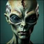 Placeholder: Organic with a biological damaged skin texture of an alien face