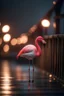 Placeholder: portrait of the flamingo on bridge over waves ,shot on Hasselblad h6d-400c, zeiss prime lens, bokeh like f/0.8, tilt-shift lens 8k, high detail, smooth render, down-light, unreal engine, prize winning