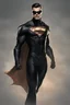 Placeholder: kryptonian, all black suit, tan, flying