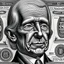 Placeholder: hedcut wsjstyle engraved light lined based on united states federal reserve note dollar bill photorealistic