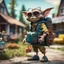 Placeholder: gremlins pimp hippie with rocket backpack in the backyard, in the style of a fallout 4,bokeh like f/0.8, tilt-shift lens 8k, high detail, smooth render, down-light, unreal engine, prize winning