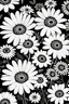 Placeholder: Easy Patterns Coloring page, African Daisy, Calming and Unique Coloring page for Kids , Mindfulness, and Creativity, black bakground white and black