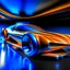 Placeholder: award winning car and driver photograph of a futuristic station wagon designed by only one vehicle per image painted metallic orange traveling at a high rate of speed, jet intake off of front center of vehicle and jet exhaust out the rear with bright blue flame, bilaterally symetrical, more a high speed road vehicle