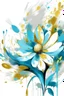 Placeholder: bright light and turquoise , gold and BLUES flower van Gough white background