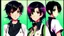 Placeholder: Relaxed and Stylish Anime 90s , short black hair , two personalities