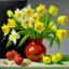 Placeholder: vase with daffodils and tulips