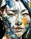 Placeholder: a close up of a person's face made out of paper, inspired by Sandra Chevrier, analytical art, book portrait, asian woman made from origami