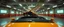 Placeholder: car driving insect in the style of Escher and Giger and Fallout 4, pinhole cam, airbrush 3d rendering, on tv screen:A five-second cinematic single take in a clean industrial presentation hall.