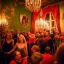 Placeholder: Party in a schloss, cheering people, Austrian aesthetic, warm colors, 8k, HD, cinematography, photorealistic, Cinematic, Color Grading, Ultra-Wide Angle, Depth of Field, hyper-detailed, beautifully color-coded, insane details, intricate details, beautifully color graded, Cinematic, Color Grading, Editorial Photography, Depth of Field, DOF, Tilt Blur, White Balance, 32k, Super-Resolution, Megapixel, ProPhoto RGB, VR, Halfrear Lighting, Backlight, Na