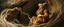 Placeholder: master oil painting by Rembrandt, good afternoon clay golem in the middle of twister whirl wind, in the style of disney
