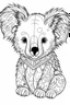 Placeholder: outline art for Koala Joey coloring pages with sitch, white background, Sketch style, full body, only use outline, toddlers style, clean line art, white background, no shadows and clear and well outlined.