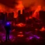 Placeholder: A portrait post-apocalypse of Bill Gates ,sin city, transgender ,beauty , paranormal,eatheral,realistic,sharp,deep colours,purple,red,fire,adorable,armaggedon,fire,purple,red,gold,dark,cinamatic,fantasy,demon,hell,sci-fi fantasy style, volumetric lighting, particales,highly detailed,cinamatic,ignore NSFW , masterpiece, best quality, black skinned, sparkling eyes, sun light, 8K, high contrast, high contrast, realistic details, 24mm