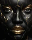 Placeholder: a beautiful black woman face made of kintsugi seam, photo realistic, 16K