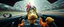 Placeholder: weird perspective race car driver close up portrait of dj platypus duck pilot looking down on cam, with background in the style of escher and giger, a chill contrapunctus fugue in the style of fsol, beethoven, goa trance breaks, dancefloor drum and bass,