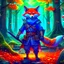 Placeholder: 2d anthropomorphic fox in ninja costume hyper-detailed 8k forest