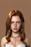 Placeholder: concept illustration, ultra-realistic, super-detailed, strikingly beautiful teen female, 16 years old, long ginger hair, medium freckles, full lips, full body, full face, b-cup breasts, athletic, centred camera, ignore NSFW, skimpy brown fantasy leather armor, halter top, thong, knee-high leather boots, stern expression