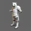 Placeholder: Un ours blanc, réaliste, habillé en chevalier, anthropomorphique, très détaillé, représentation 3d, un maximum de détail