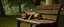 Placeholder: master oil painting by Rembrandt, kobold gremlin sleeping on a bench in the park