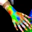 Placeholder: A rainbow kingdom in a chaotic realm designed in Mehndi design painted by Edgar Degas