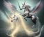 Placeholder: realistic unicorn with glowing wings, glowing soft and smooth wings, shadow, abstract surreal fantasy art, highly detailed, intricate patterns on wings, soft studio lighting, smooth dark blue background 64k