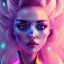 Placeholder: blonde woman, geisha, retro futuristic, velvet dress, gradient color, BLUE, PINK, CYAN, neon, insanely detailed, 16k resolution, perfect eyes, cinematic smooth, intricate detail