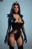 Placeholder: Raquel Welch as evil queen in black leather, leather, busty, cleavage, angry, stern look. character design by cory loftis, fenghua zhong, ryohei hase, ismail inceoglu and ruan jia. unreal engine 5, artistic lighting, highly detailed, photorealistic, fantasy