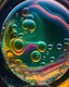 Placeholder: The swirling, vibrant colors and patterns of a soap bubble, with a detailed view of the thin film and the light reflecting off its surface.