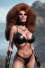 Placeholder: Raquel Welch as evil queen in black leather, leather, busty, cleavage, angry, stern look. character design by cory loftis, fenghua zhong, ryohei hase, ismail inceoglu and ruan jia. unreal engine 5, artistic lighting, highly detailed, photorealistic, fantasy