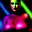 Placeholder: portrait oil on canvas, beautiful punk busty female Cyborg, looking to viewer, sad green eyes, post-apocalyptic in a cyberpunk city,minimal skintight suit, blade runner, comic book cover, mystical colors, neon, insanely detailed,realistic,intrincate detail, 16k resolution, masterpiece, Adam hughes