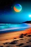 Placeholder: Moon bright light beach vibes colorful planets