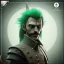 Placeholder: Lorenor Zorro with green hair from one piece in fighting pose, steam punk, scary, horror, realistic, made in octane, cinematic, movie, CGI, ultra-realistic, extremely detailed octane rendering, 8K, VRAY Super Real ar 2:3, dof photorealistic futuristic 50mm lens hard lighting dark gray tintype photograph, realistic lighting, sephia colors