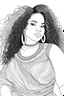 Placeholder: coloring page of black curvy woman