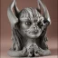 Placeholder: A magical gothic cat gargoyle with goat horns and wings the size of a cat Nick Harris style